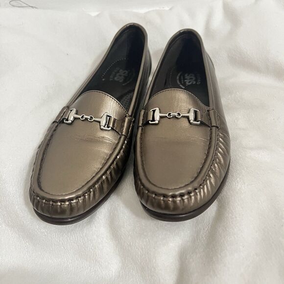SAS Metro Leather Horsebit Flats Loafer Womens 10M Bronze Tripad Comfort Career - Picture 3 of 8
